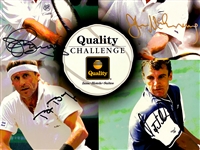 McEnroe, Borg, Conners and Wilander Signed Tennis Legends Poster (BAS)
