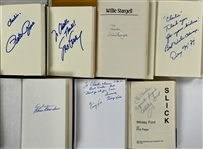 Baseball Hall of Famers and Superstars SIgned Book Collection of Eight Incl. Whitey Ford, Pete Rose, Wilie Stargell and Others (BAS)