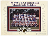 1988 USA Olympic Baseball Team Limited Edition Signed Bats (2) and Photo (BAS)