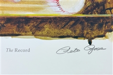 Pete Rose Signed The Record 24x30 Lithographs (3) (BAS)