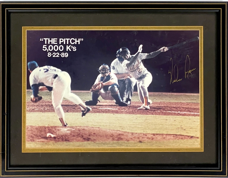 Nolan Ryan Signed 11x14 Photo of his 5,000th Stikeout - Rickey Henderson (BAS)