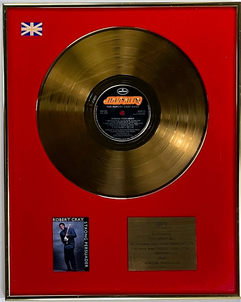 BPI Gold Record Award for Robert Crays 1986 LP <em>Strong Persuader</em>