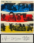 Police Band-Signed Sheet with Sting, Stewart Copeland and Andy Summers (BAS)