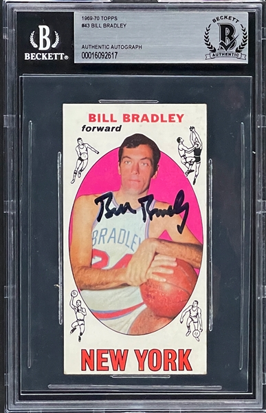 Bill Bradley Signed 1969 Topps #43 Rookie Card (BAS)
