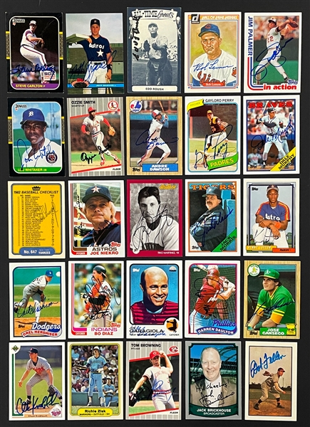 1970s-1990s  Signed Topps, Fleer and Donruss Baseball Card Collection (400+)