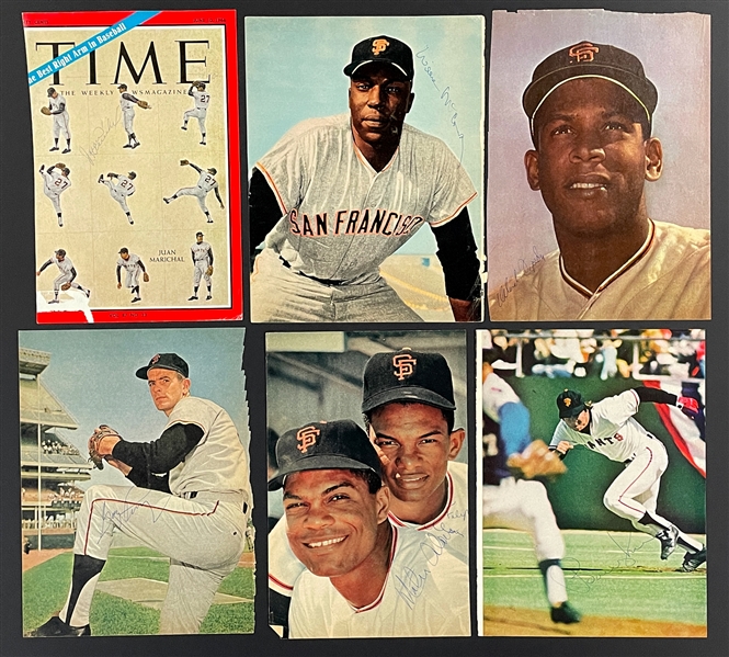  San Francisco Giants Signed Color Magazine Photos (32) (BAS)