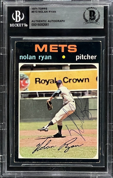 Nolan Ryan Signed 1971 Topps Card #513 (BAS)