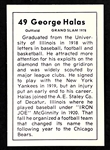 Geroge Halas Signed 1978 Grand Slam Card #49 (BAS)