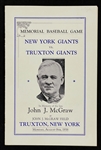 1938 John McGraw Memorial Baseball Game Program