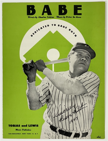 1947 "Babe" Pictorial Babe Ruth Sheet Music