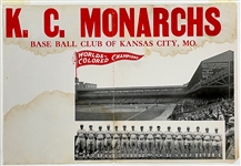 1920s Kansas City Monarchs "World Colored Champions" Advertising Broadside