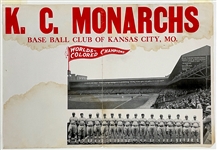 1920's Kansas City Monarchs World Colored Champions Advertising Broadside