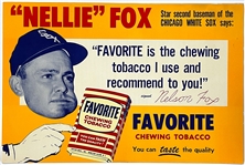 1960's Favorite Tobacco Broadside Featuring Chicago White Sox Nellie Fox
