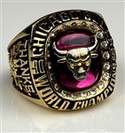Michael Jordan Chicago Bulls 1991 NBA World Champions "Thanks MJ" Rare 14K Gold-Plated Salesman Sample Ring