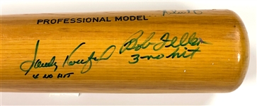 No Hitters Pitcher Signed Bat With Sandy Koufax, Nolan Ryan and Bob Feller (PSA/DNA)