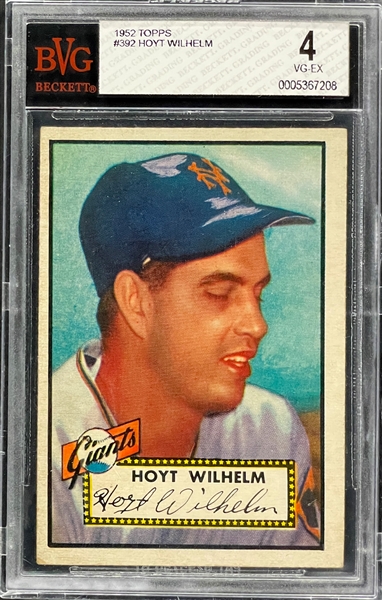1952 Topps #392 Hoyt Wilhelm - BVG VG-EX 4