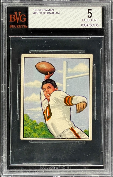 1950 Bowman Football #45 Otto Graham - BVG EX 5