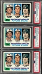 Trio of PSA NM-MT 8 1982 Topps #21 Orioles Future Stars Cal Ripken Rookie Cards 
