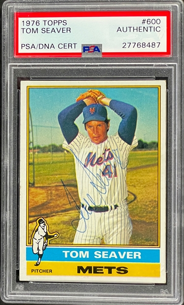Tom Seaver Signed 1976 Topps #600 - Encapsulated PSA/DNA