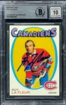 Guy La Fleur Signed 1971 O-Pee-Chee #148 (Reprint) Encapsulated and Graded 10 by Beckett