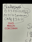 Charles Manson Signed and Handwritten Mailed Envelope (JSA)