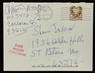 Charles Manson Signed and Handwritten Mailed Envelope (JSA)