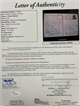Charles Manson Twice-Signed and Handwritten Photograph Postcard (JSA)