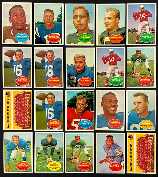 1960 Topps Football Near Set (118/132) Incl. 63 Duplicates