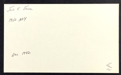 Jackie Jensen Signed Index Card (BAS)
