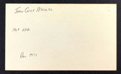John Chief Meyers Signed Index Card (BAS)