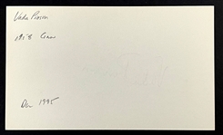 Vada Pinson Signed Index Card (BAS)
