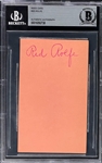 Red Rolfe Signed Index Card (BAS)