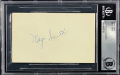 Mayo Smith Signed Index Card (BAS)