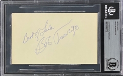 Bob Trowbridge Signed Index Card (BAS)