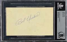 Bob Uecker Signed Index Card (BAS)