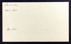 Julian Wera Signed Index Card (BAS)