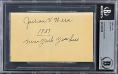 Julian Wera Signed Index Card (BAS)