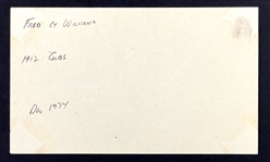 Fred Cy Williams Signed Index Card (BAS)