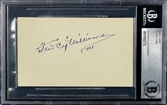 Fred Cy Williams Signed Index Card (BAS)