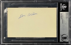 Don Wilson Signed Index Card (BAS)
