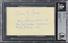 Cedric Durst Signed Index Card (BAS)