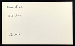 Lyman Bostock, Jr. Signed Index Card (BAS)