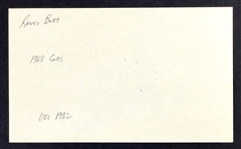 Randy Bobb Signed Index Card (BAS)