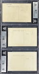 Group of Three Lloyd Waner Signed Rowe BW Photo Postcards (BAS)