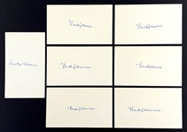 Group of Seven Bucky Harris Signed Index Cards (BAS)