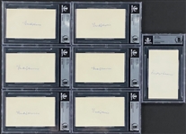 Group of Seven Bucky Harris Signed Index Cards (BAS)