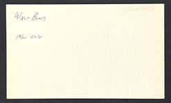 Walt Bond Signed Index Card (BAS)