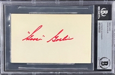 Goose Goslin Signed Index Card (BAS)