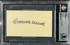 Connie Mack Signed Index Card (BAS)