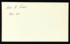 Fritz Fisher Signed Index Card (BAS)